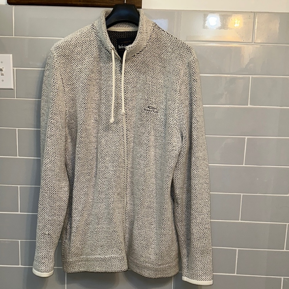 Men’s Weird Fish Transom Eco Full Zip Macaroni Sweater